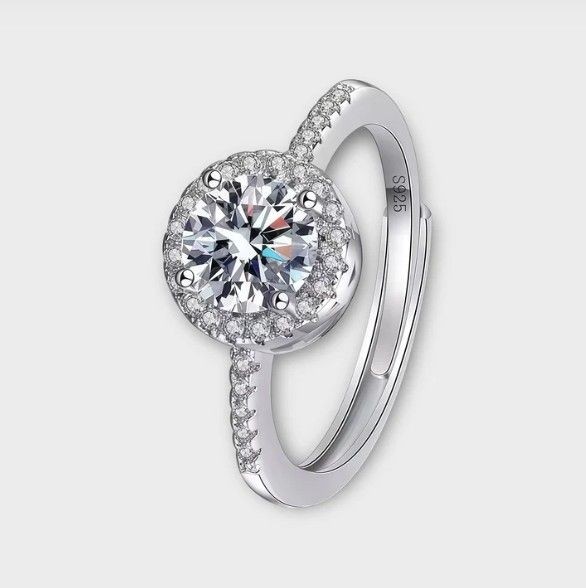 1 CT Moissanite Halo Ring