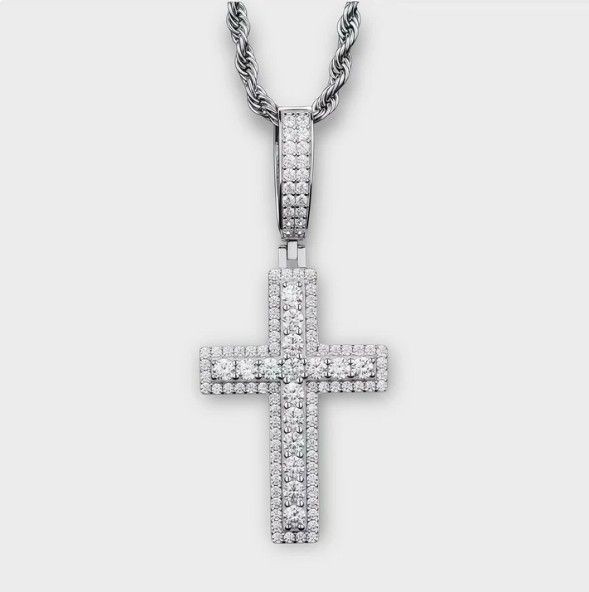 Moissanite Cross Necklace 
