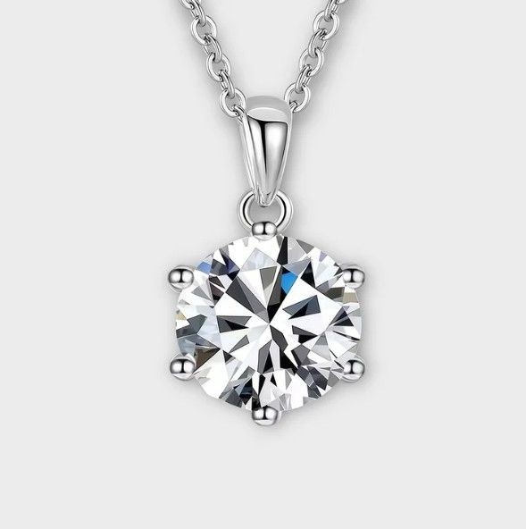 1 CT Moissanite Stud Necklace